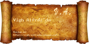Vigh Alfréda névjegykártya